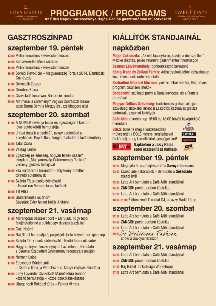 Édes Napok 2014 program